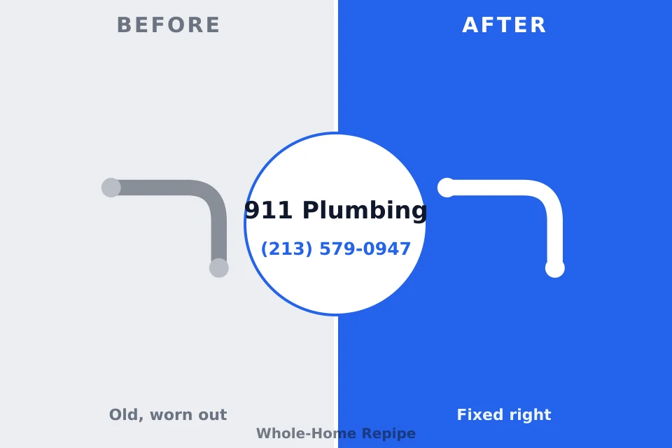 Before and after: plumbing repair Brownlee Park, MI